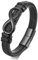 NEHZUS Edelstahl Unendlichkeitszeichen Armband für Männer, Leder Armband, Geburtstagsgeschenk für Vater (schwarz)