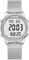 TIMEURE Digitaluhren für Damen, Schrittzähler, wasserdicht, Hintergrundbeleuchtung, Mesh-Armband, TU-2401(Silber)