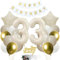 SNOWZAN 33th Birthday Decoration Girl White Gold Decoration 33th Birthday Girl Boy Cake Topper Party Decoration 33th Birthday Boy 33th Birthday Decorations 33th Birthday Decoration for 33 Years
