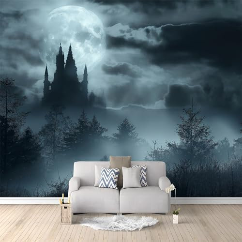 3D Effect Photo Wallpaper Gothic Dark Fantasy Forest 300x210 cm Mural Panoramic Wall Tapestry Large Photo Wallpaper Mural Bedroom Eco-Friendly Wallpaper Decoration