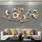 SYLUOQP Wanddeko Metall,3D Wandschmuck Wanddeko Wandverzierung Dekoration Ginkgo Wandbild aus Metall Blätter Dekor für Wohnzimmer Hotel Hintergrund Wandverzierungen,127 * 44cm