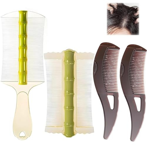 Schuppenkamm, Läusekämme, Kopfläusekamm, Schuppenkammentferner, Schuppenbürste zur Haarschuppenentfernung, Flohentfernung, Läuseentfernung, geeignet für Frauen und Männer, verschiedene Haare