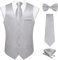 Männer Elegante Solide Anzug Weste Mit Tasche Satin Weste Krawatte Fliege Taschentuch Manschettenknöpfe Für Hochzeit Prom