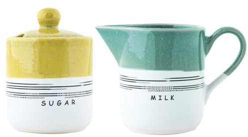 Villa Altachiara Set Zuccheriera E Lattiera Stoneware, Accessori Da Tavola In Design Contemporaneo, 2 Pezzi, Perfetti Per Il Tuo Momento Di Relax, Linea Homify