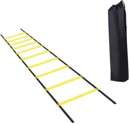 JISADER Soccer Agility Ladder Speed Ladder Fitness Feet Training Equipment Improves Coordination Home Gym Instant Set up Folding, L