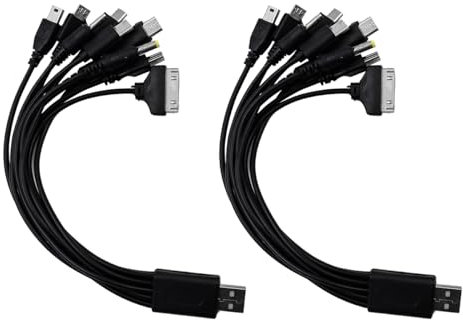 Nicear Cable Cargador Multiusos 10 En 1, Universal, USB, para Teléfono, con Bolsa De Almacenamiento, Adaptador, Cargador Universal con Múltiples Cabezales, Micro USB Tipo C.