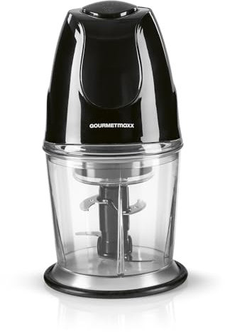 GOURMETmaxx Multi-Zerkleinerer mit praktischer Ein-Knopf-Bedienung | 600ml Volumen, 2 Edelstahl-Doppelklingen, leicht zu reinigen | Ideal zum Schneiden, Hacken & Mahlen