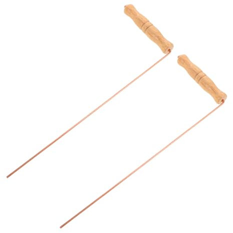 Mikikit 2 Pièces De Baguettes De Sourcier à Eau Détecteurs De Métaux pour Adultes Baguettes De d'eau Baguettes Divinatoires Spirituelles en Bois Golden