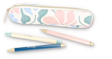 Mr. Wonderful - Schreibset - Flower Print - Etui, 2 Kugelschreiber, 1 Bleistift