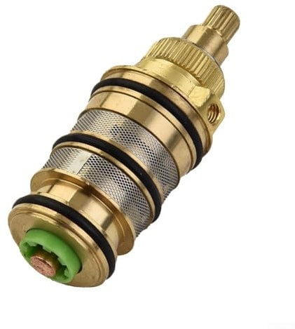 Brass Thermostatic Cartridge, Replacement Shower Mixer Bar Valve Temperature Control System, With Safety Override Button 38℃, Hot Cold Water Mixer