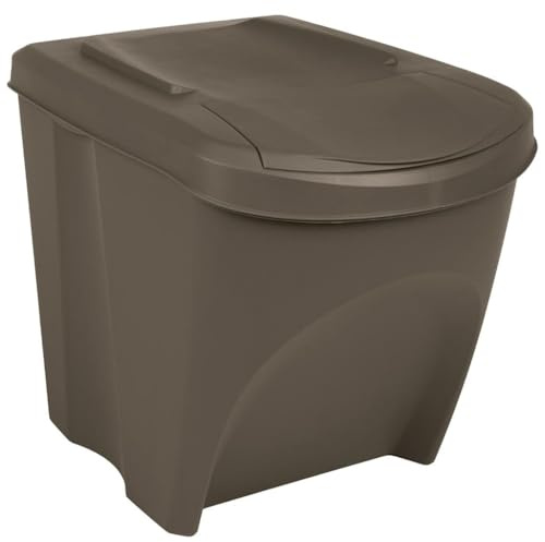 GCHDHAPB Stackable Garbage Bin Boxes 3 pcs Grey 75 L Polypropylene
