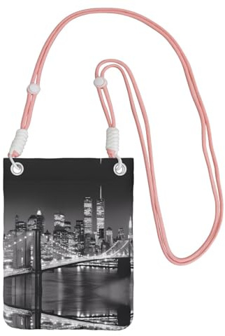 ZHAOUR Schwarze Universal-Crossbody-Tasche – leichte Geldbörse mit New York-Druck, perfekt zum Einkaufen und für Outdoor-Aktivitäten, rose, Einheitsgröße