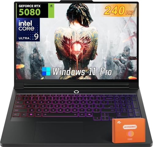 Lenovo 2025 Legion Pro 7i Gen 10 Gaming Laptop, GeForce RTX 5080 16 GB GDDR7, Intel Ultra 9 275HX, 16 WQXGA OLED 16:10 500 nits 240Hz, 64 GB DDR5 RAM, 4 TB SSD, Windows 11 Pro, w/Accessories