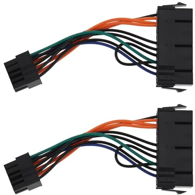 eMagTech Cable Adaptador de Corriente de 24 Pines Hembra A 10 Pines Macho 13 Cm de Longitud Compatible con Lenovo.