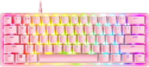 Razer Huntsman Mini 60% Wired Gaming Keyboard, Pink Quartz