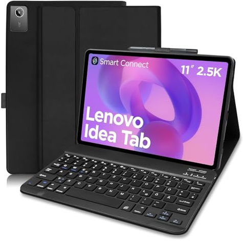 COEZFE Tastatur Hülle Lenovo Idea Tab 11 Zoll 2025 / Lenovo Tab M11 2024 | Schutzhülle mit Pencil Halter, Bluetooth Tastatur (Deutsches QWERTZ) für Lenovo Idea Tablet 11 Zoll 2025/ M11 2024, Schwarz