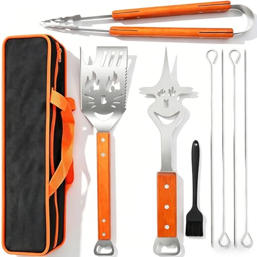 GETRWLBN Set d'Ustensiles de Barbecue 9 Pièces | 7 en 1, Multifonction