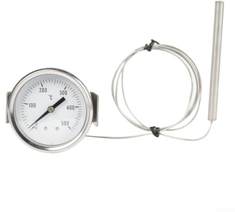 Termómetro de horno de acero inoxidable 0-500 °C medidor de parrilla de alta temperatura caldera monitor de calor sonda tostadora lector de horno estufa de leña pirómetro de cocina industrial (tipo