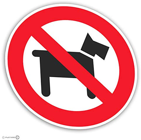 Cartello adesivo in PVC Ø cm 12,5 Ingresso Vietato agli Animali