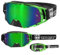 TWO-X Cross-Brille - Motocrossbrille mit verspiegeltem grünen Glas - Motorradbrille - Enduro & Downhill - Schutz-Brille - Rocket - Crush Schwarz-Grün