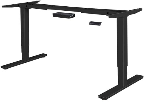 AMSTYLE elektrisch höhenverstellbares Tischgestell schwarz Gestell mit Memory Funktion, Schreibtischgestell stufenlos höhenverstellbar von 63-128 cm