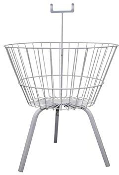 White Square Round Dump Basket Bins Stand Sale Storage Unit Shop Retail Display (Round Basket)