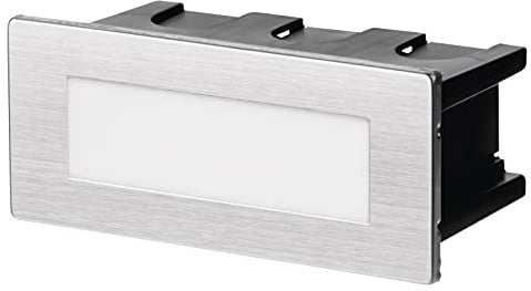 EMOS LED Treppenbeleuchtung für Außen, Orientierungs-Einbauleuchte, Neutralweiß (4000K), Nacht-Stufenbeleuchtung 1,5W, 220–240V, Abmessungen (Einbauloch 113x43x65mm), 12,3 x 5,3 x 6,1 cm