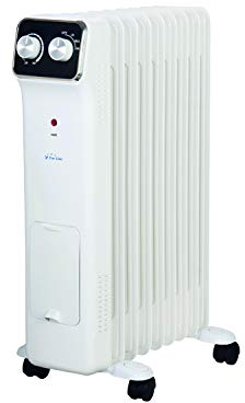 PUR LINE | Radiateur à bain d'huile 2000 W, 9 éléments, thermostat réglable, 3 niveaux de puissance - Radiateur à bain d'huile avec humidificateur et étendoir intégrés