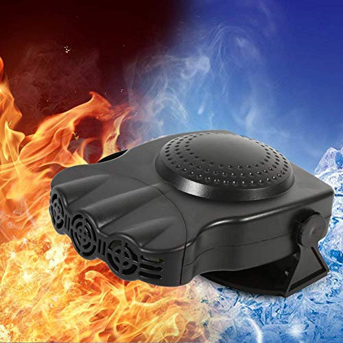 Riloer ventilateur de voiture dégivrage de chauffage rapide dégivreur et mini ventilateur de refroidissement angle réglable 2 en 1 Portable 12V 150W (noir)