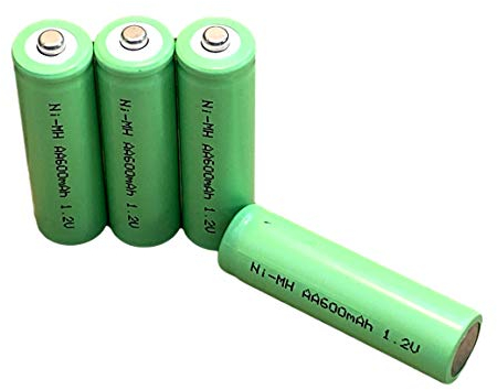 4 Stück Dunamis Wiederaufladbare AA-Batterien Solarlicht-Akkus 1,2 V NiMH, AA 600 mAh, geeignet für Solarleuchten.