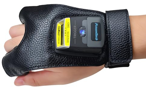 Posunitech Glove Barcode Scanner 2D GS02 Wearable Zebra SE4107 Reader IP65 Touch Scanning NFC Support Multi-Language for Warehouse, Management System,