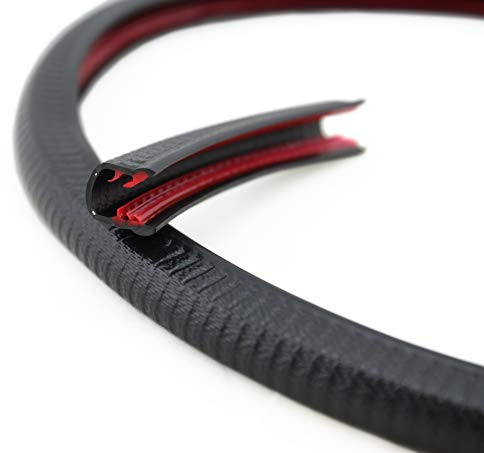 SMI-Kantenschutzprofil KS8-12S für 8-12mm PVC mit Stahleinlage Schwarz selbstklemmend ohne Kleber - Kantenschutz, Kederprofil, Kantenprofil, Kantenschutzleiste für Bleche, Platten (50 m)