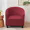 Highdi Sesselschoner Elastisch Sesselüberwurf, Einfarbig Modern Club Chair Stretch Sesselhusse, Universal Sofabezug für Einzelsofa, Clubsessel, Cocktailsessel (Rot)