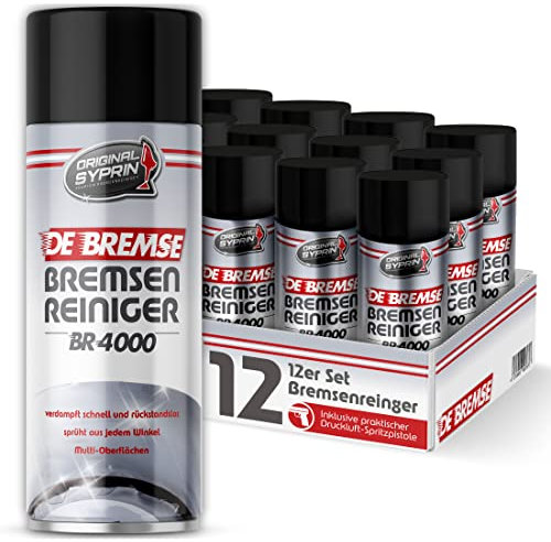 SYPRIN Original Bremsenreiniger eignet Sich für alle Arten von PKW & LKW- Scheibenbremsen, Ketten, Motorradbremsen mit intensiver Power & schneller Verdunstungsformel 500ml im 12 Packung