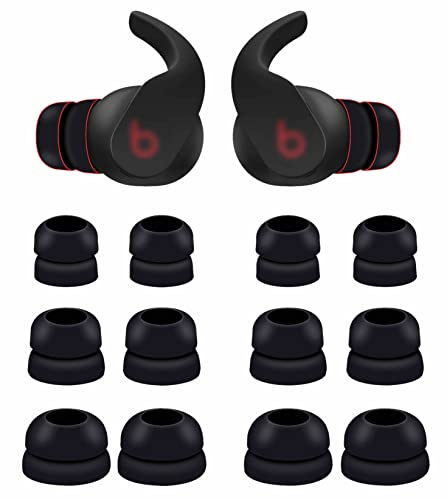 Ohrstöpsel mit Doppelflansch, kompatibel mit Beats Fit Pro, Größe S/M/L, 3 Größen, geräuschreduzierend, Silikon-Ohrstöpsel, passend in Hülle für Beat Fit Pro, Schwarz, 6 Paar