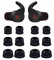 Ohrstöpsel mit Doppelflansch, kompatibel mit Beats Fit Pro, Größe S/M/L, 3 Größen, geräuschreduzierend, Silikon-Ohrstöpsel, passend in Hülle für Beat Fit Pro, Schwarz, 6 Paar