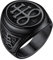 FaithHeart Schwarz Pentagramm Ring für Herren Männer Satanic Leviathan Bandring Satanic Luzifer Fingerring Punk Biker Bandring mit Geschenkebox für Paar Pärchen