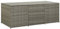 Hommdiy Gartenbox Auflagenbox Kissenbox Kiste Gartentruhe Truhe Box Aufbewahrungsbox Auflagenkiste Garten Poly Rattan Grau 180 x 90 x 70 cm
