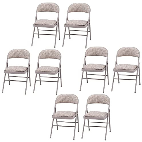 Crystals Deluxe Fabric Padded with Heavy Duty Steel Metal Frame Folding Back Rest Chair for Home Garden Office Computer Desk (8)