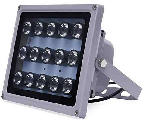 RibasuBB LEDs IR-Illuminator, 15 LED IR Infrarot Illuminator-Lampe Scheinwerfer Nachtsicht Licht Nighty Light für IP-Kamera, CCTV-Überwachungskamera für Innen-und Außenbereich