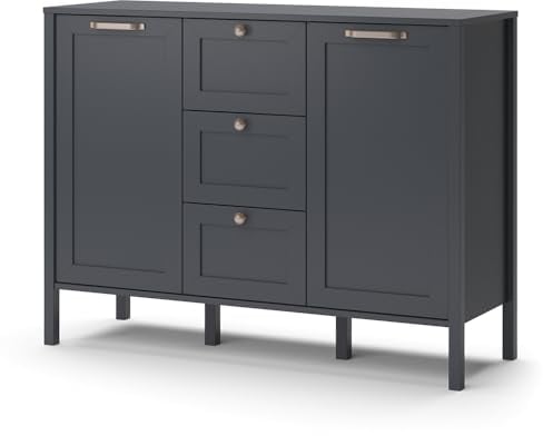 Vicco Kommode Ewan, Kommodenschrank, Anthrazit, 118.6 x 89.9 cm