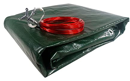 well2wellness® Pool Abdeckplane Poolabdeckung mit 110g/m² für Ovalbecken bis 910 x 460 cm