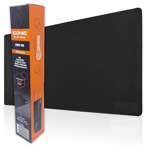 ICONIC - PRO PC GEAR 3XL Extended Gaming Mouse Pad/Mat Large & Wide Desk Cloth Mousepad - Stitched/Water Proof/Non Slip Base (Stealth, Extended 3XL - 46x20)