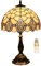 FUMAT Tiffany Tischlampe, Retro Lampe, Kleine Nachttischlampe, Deko Tischleuchte, Glas Lampenschirm, Mit E27 LED Glühbirne, für Schlafzimmer Wohnzimmer Büro