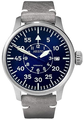 Aristo Herren Uhr Armbanduhr Fliegeruhr Pilot Automatik 3H210 Leder