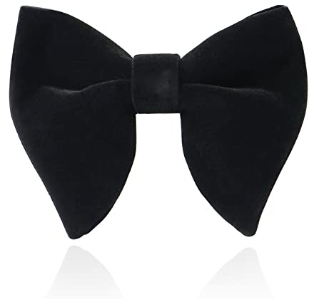 HOULIFE Nœud papillon pour homme - Réglable en velours - Nœud papillon pré-noué - Couleur unie avec grands papillons - Pour marié, mariage formel - Avec boîte cadeau