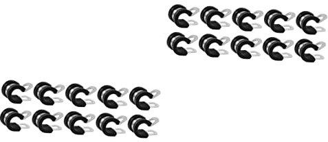 OSALADI 20pcs Stainless Steel Cable Clamp Rubber Cushioned Clamp for Fasteners Bracket Salt Resistance Corrosion Prevention