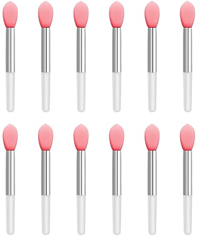 12 Stück Silikonlippenpinsel Peeling Lippenbürsten Lippenpeeling Aufh Lippen Schönheitswerkzeug Für Männer Und Frauen (Rosa)