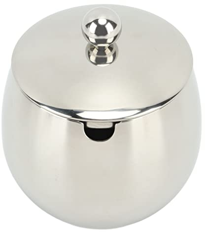 Azucarero Grande de Acero Inoxidable, Recipiente para Pimienta Y Sal, Caja de Condimentos para Sal Y Pimienta, Tarro de Especias con Tapa para Almacenamiento de Café con Caramelo Salado(Plata)