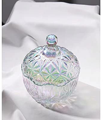 Glasschale, Kristall-Entmagnetisierungsglasschale plus 300 Gramm zerkleinerte klare Quarzsplitter, Kristall-Edelsteinsplitter for Naturkristall-Armband-Anhänger, Schmuck, Entmagnetisierung, Heimdekora